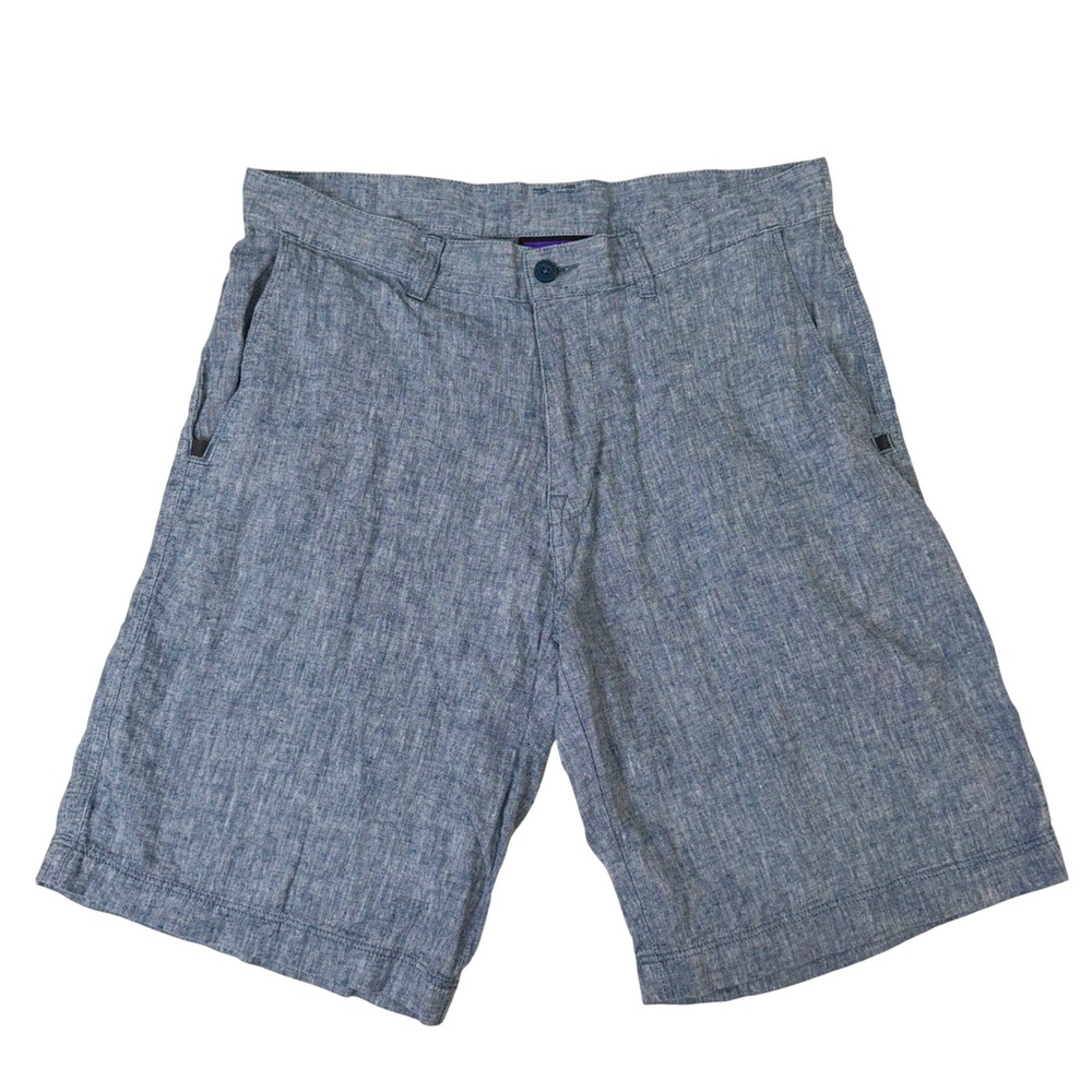 Patagonia Men's Back Step Shorts Size 32 Chambray Blue Hemp Blend